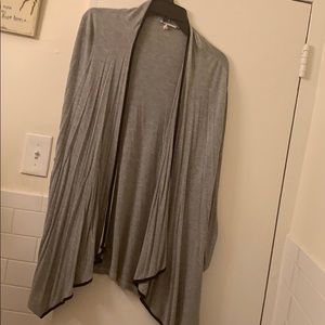 gray cardigan